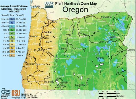 Usda Oregon Growing Zone For Plants Map