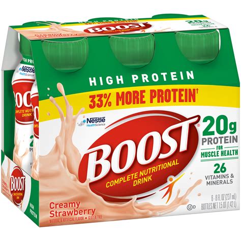 Boost High Protein Nutritional Drink Creamy Strawberry 6 Pk Shop Diet