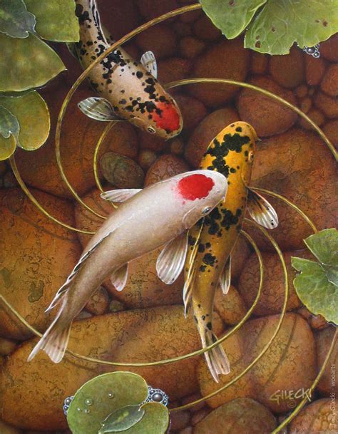 Terry Gilecki Gallery Amazing Koi Fish Acrylic Paintings Canadian