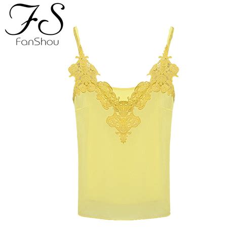 Fanshou Free Shipping 2014 Women Blouse Lady Patchwork Lace Shirts Sexy Chiffon Blouse Spagetti