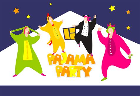 Pajama Party Friends In Pajamas Poster Graphic By Kapitosh · Creative Fabrica