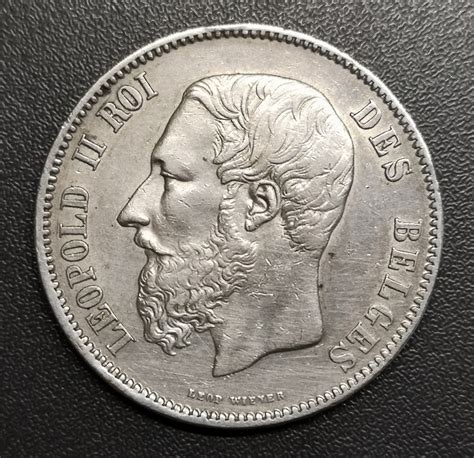 5 Francs En Argent Léopold Ii Petite Tête 1869 Achat Or En Belgique