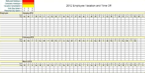 Excel Employee Vacation Schedule Template Templates Ntk0mjy Resume