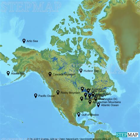 Stepmap North America Landkarte Für World