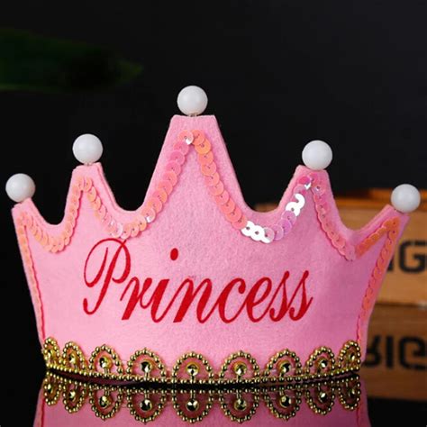 Happy Birthday Princess Crown Led Glow Hats Flashing Light Party Hat