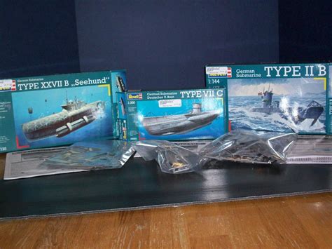 Revell Submarines 6 Unbuilt Model Kits U Boots Assorted Scales Some