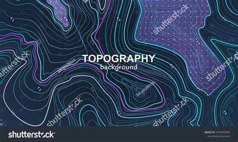Topography Background Contour Terrain Outline Cartography Stock Vector