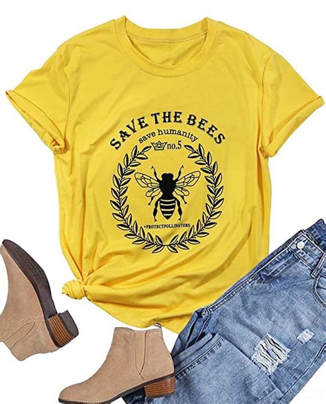 Women Save The Bees T Shirt Short Sleeve O Neck Save The