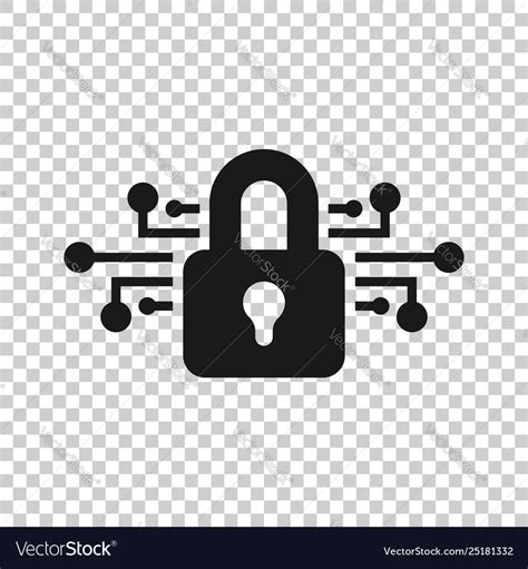 Cyber Security Icon In Transparent Style Padlock Vector Image