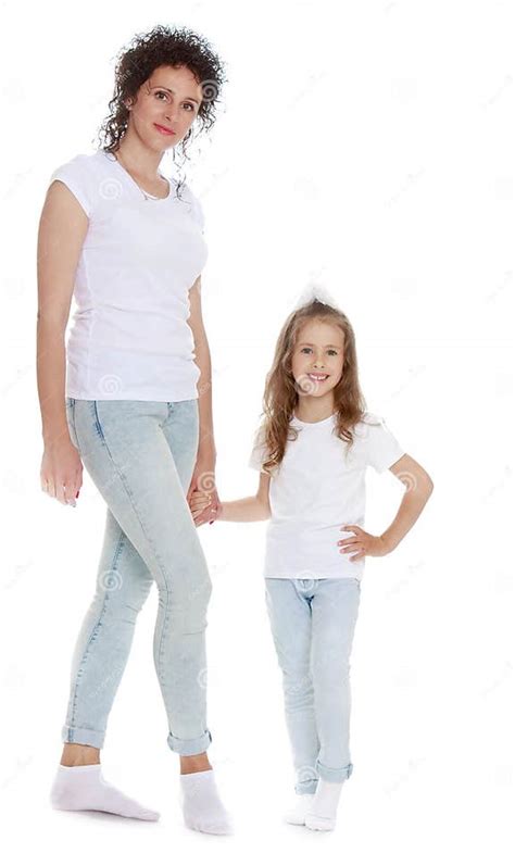 Slender Mom And Daughter Stock Image Image Of Casual 72654453