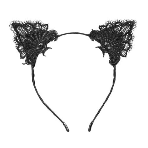 Black Lace Sexy Cat Ears Hairband 3 Colour Zone Cosmetics