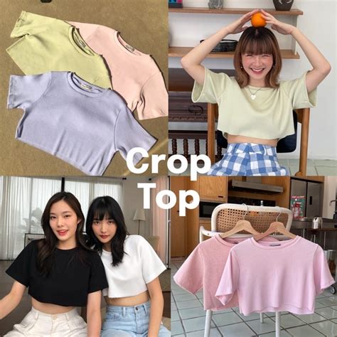 Jual Jumbo Crop Rib Oversized Crop Top Baju Korea Tshirt Shopee