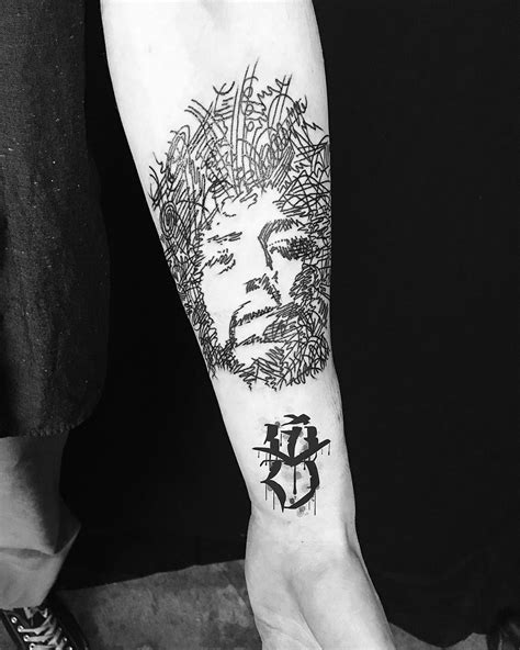Hendrix Scribble Isaiah Geometric Tattoo Chris Ink Portrait