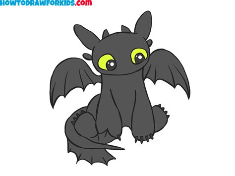 How To Draw Toothless Easy Drawing Tutorial For Kids