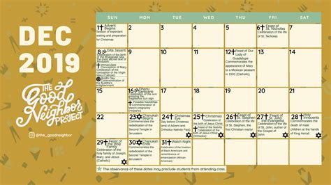 Observances Calendar