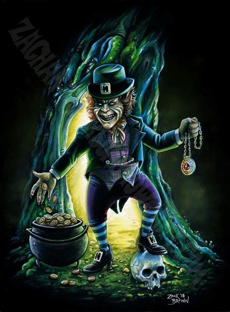 I don't know how the myth of a small elderly man who loves gold began in st. The Leprechaun | Horror art scary, Horror movie art ...