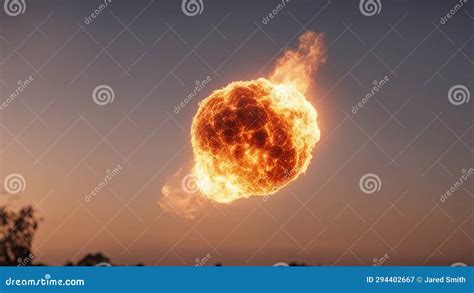 Explosion With Alpha Channel A Fireball Exploding In The Air With A
