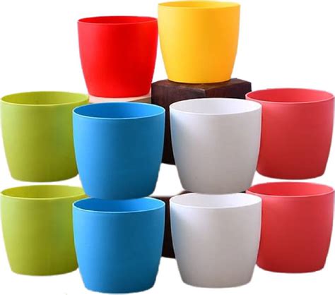 leafy tales plastic cool pot multicolor 10 x 10 x 8 cm 10 pieces plant container set price in