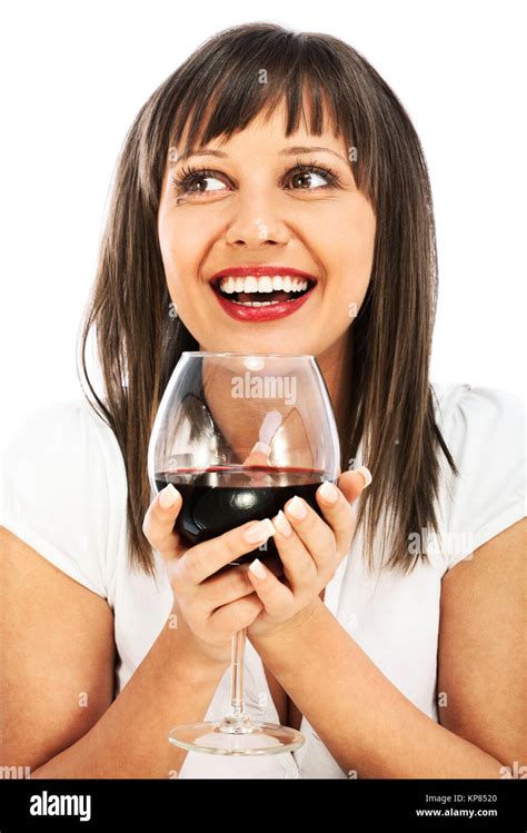 Young Woman Drinking Red Wine Stock Photo Alamy