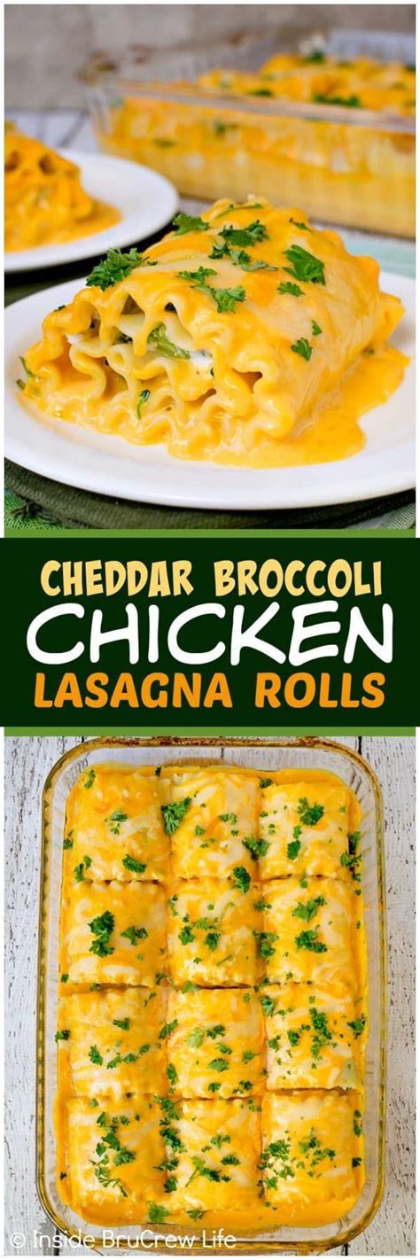 Cheddar Broccoli Chicken Lasagna Roll Ups Recipe Inside Brucrew Life