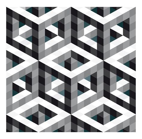 Checkerboard Hollow Necker Cube Optical Illusion Quilts Optical