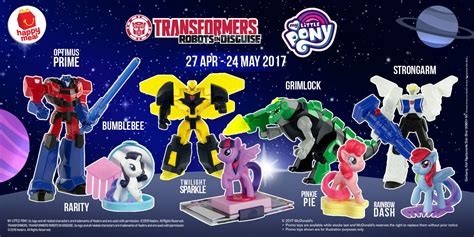 The happy meal toys will be available starting today all the way up to 4 october, so grab your faves while you can! McDonald's Happy Meal FREE Transformers & My Little Pony ...