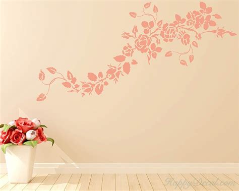 Rose Flower Vines Vinyl Decals Modern Wall Art
