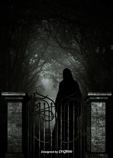Gothic Background Of Shadow In Dark Tiemen Stone Column Forest