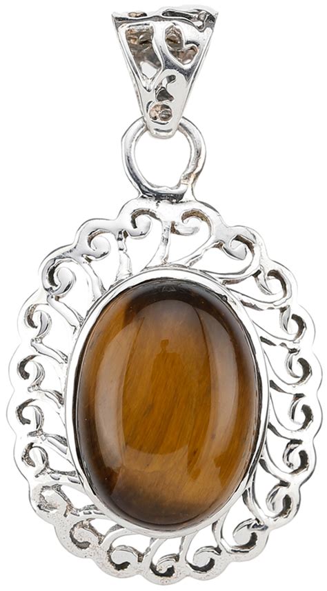 Tiger Eye Pendant With Lattice Bale