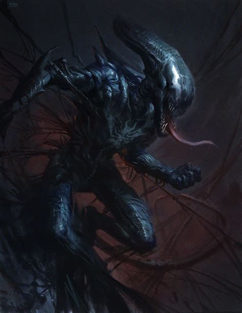 Venom Symbiote Bonds With Alien Xenomorph In Epic Fan Art