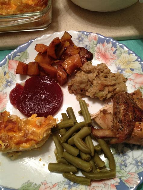 Place the yams into a 9x13 bake dish. Soul food. Turkey and stuffing, yams, green beans, mac and ...