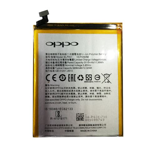 Oppo F9 Battery Blp 681 100 Original 3500mah Top Class Trading