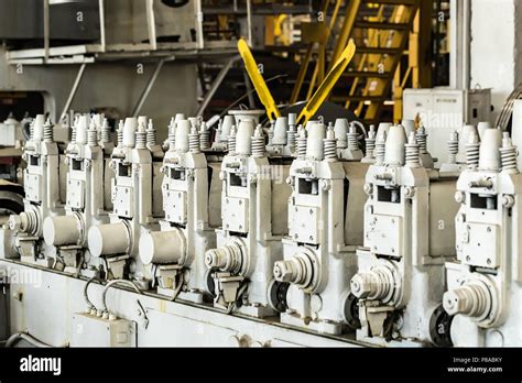 Industrial Machine At Factory Close Stock Photo Alamy