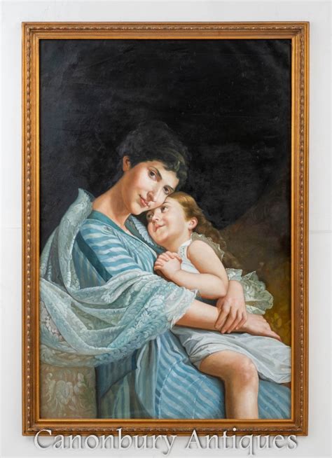 French Oil Painting Mother And Child Love Portrait