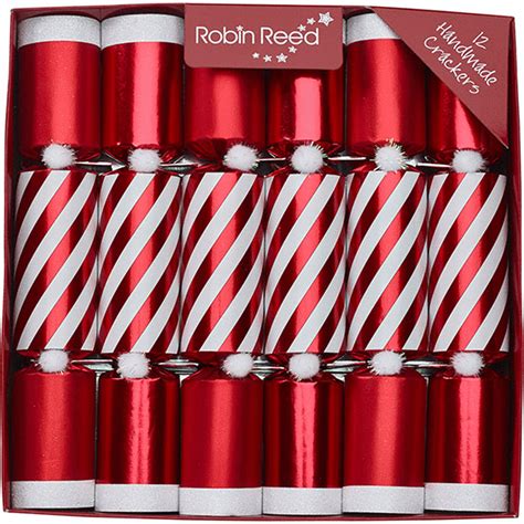 Robin Reed 12 Piece Candy Stripe Christmas Crackers