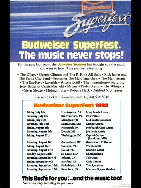Budweiser Superfest 1983 Concerts Wiki Fandom