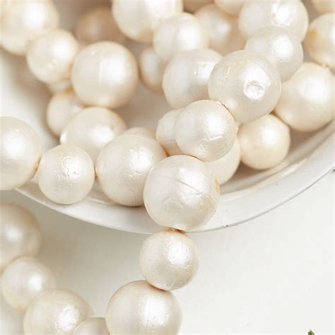 Antiqued Pearl Snowballs Garland Christmas Garlands Christmas And
