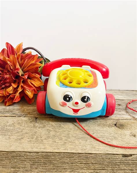 Vintage Fisher Price Telephone Circa 1971 Pull Toy With Etsy