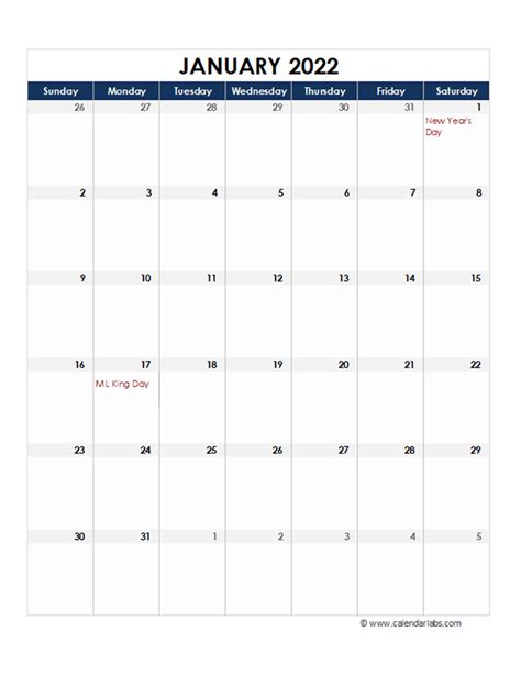 Free Editable Downloadable Monthly Calendars 2022 Monthly Calendar