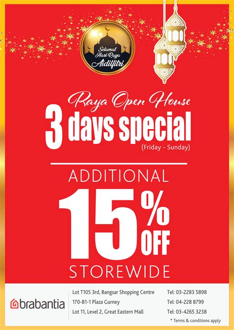 However, before you go open house visiting, it is very important for you to observe the proper etiquette. Raya Open House 3 Days Special Sale - Additional 15% Off ...