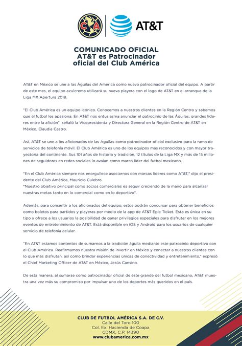 Comunicado Oficial Club Am Rica Sitio Oficial