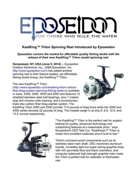 Kastking Triton Spinning Reel Introduced By Eposeidon