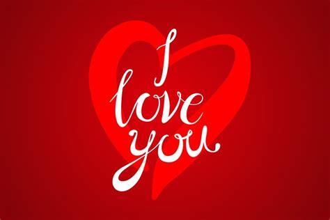I Love You Lettering Red Heart ~ Graphics ~ Creative Market