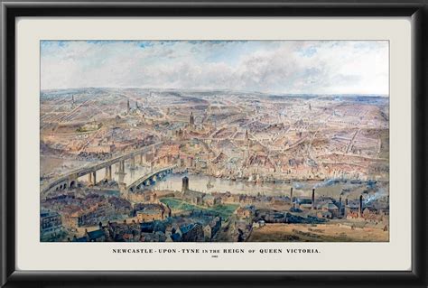 Newcastle Upon Tyne England 1862 Vintage City Maps