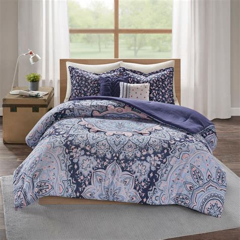 Intelligent Design Skye 5 Piece Blue Fullqueen Comforter Set Id10 1334