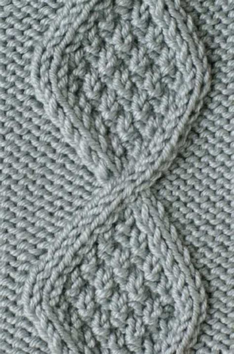 Free Knitting Stitch Textured Diamond Cable Panel 13 Stitch Panel