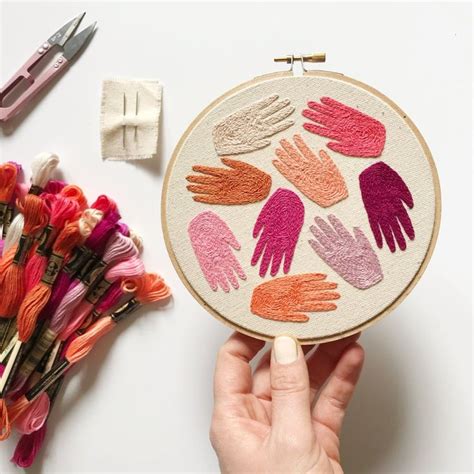 Hands Pattern Only Abstract Embroidery Embroidery Materials Hand