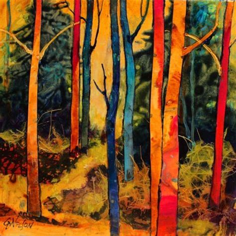 Forest Wonders Mixed Media Abstract Tree Landscape Painting Carol