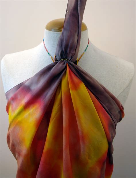 Dakini S Vintage Scarves How To Turn A Silk Scarf Into A Halter Top Blouse