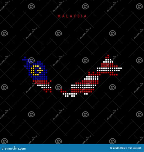 Pixel Map Of Malaysia Vector Dotted Map Of Malaysia Isolated On White
